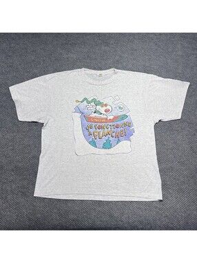 Vintage 1980s Snow Je Fonctionne A Planche Cartoon Shirt XL Men’s Rare White